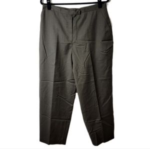 Jones New York Dark Olive 100% Wool Trouser Pants